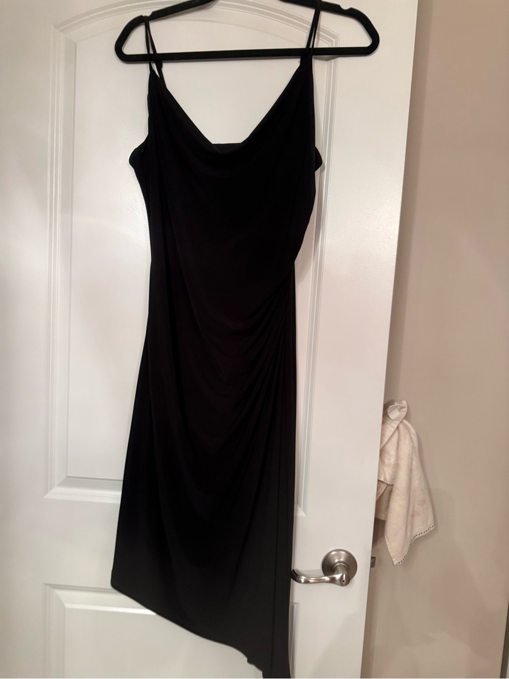 Laundry By Shelli Segal Black Asymmetrical Slip Dress
